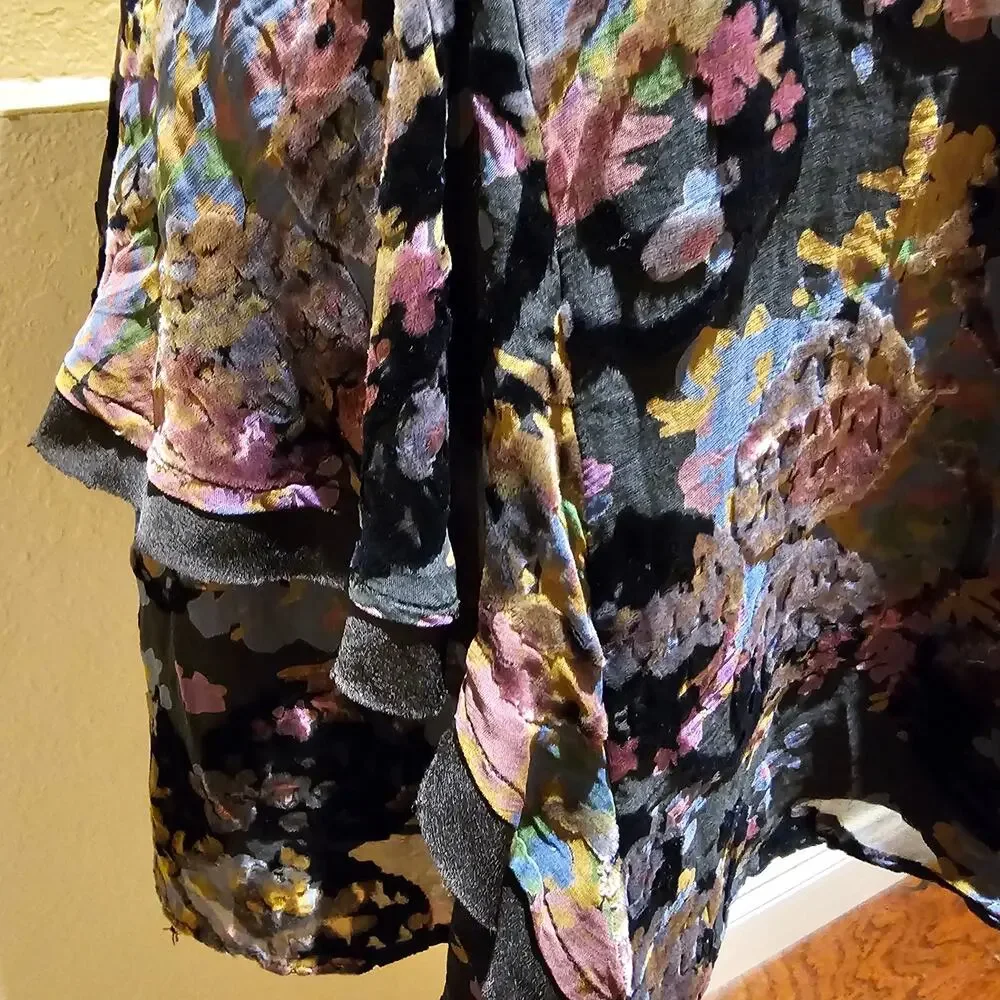 Free People M Crushed Velvet Dark Romantic Dress Witchy Goth Dark Academia - Picture 9 of 16
